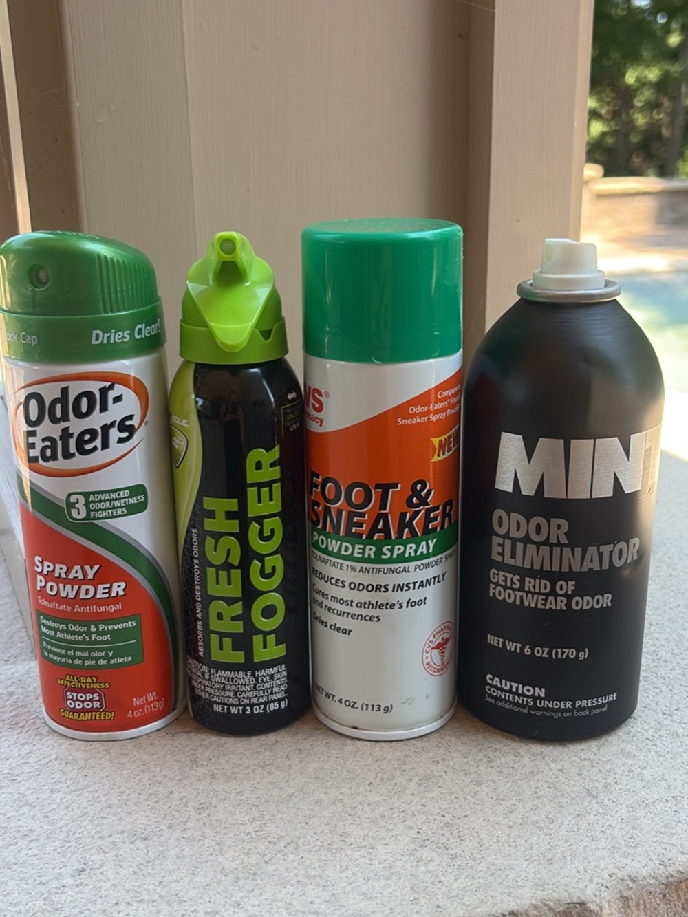 Lot of 4 Shoe Foot Sneaker Spray Powders Odor Eliminator New or Nearly New Full